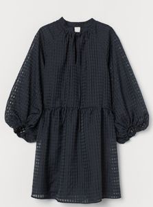 H&M Navy Balloon Sleeved Dress